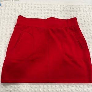 Red stretch skirt, with pockets